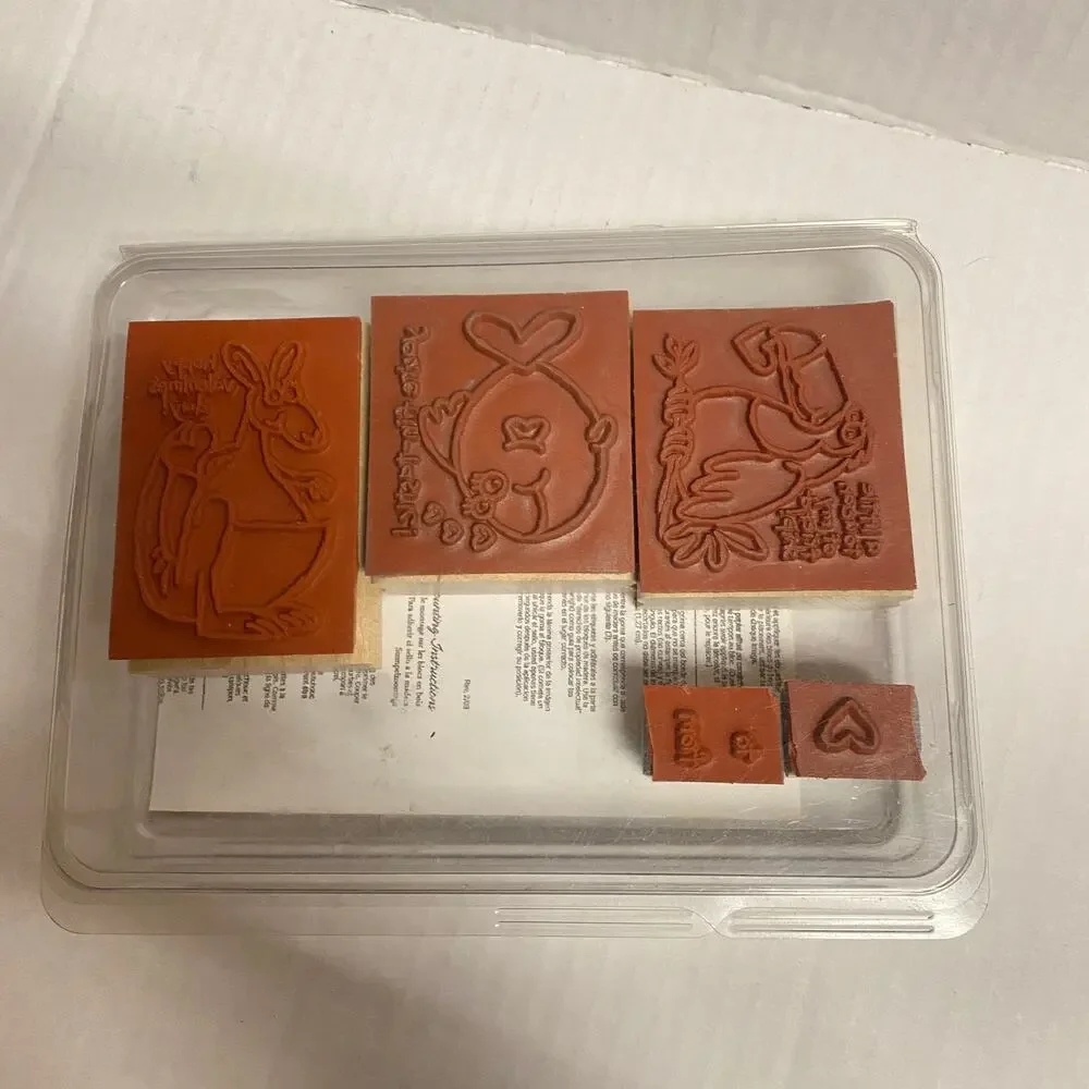 New Stampin' Up! 2004 6 Toucan of My Love Valentine's Day Wood Rubber Stamps